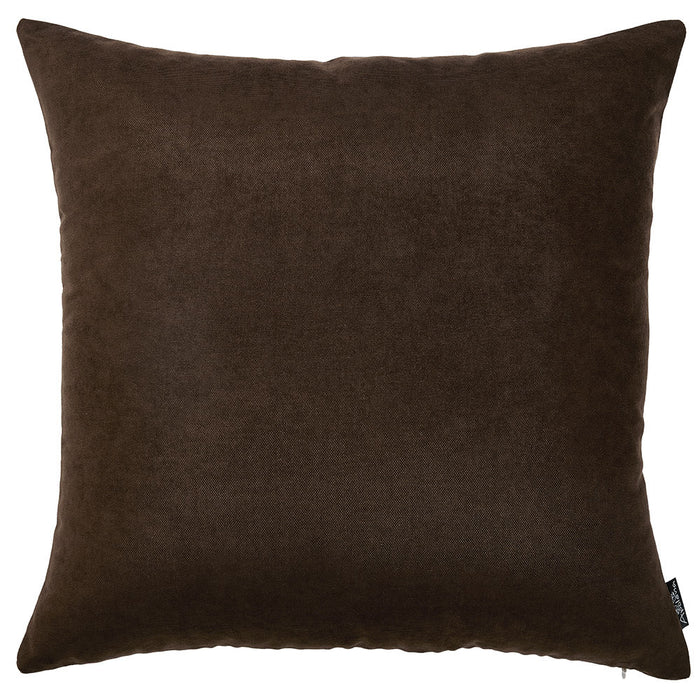 Set Of 2 Brown Brushed Twill Decorative Throw Pillow Covers